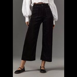 Anthropologie The Colette Cropped Wide-Leg Corduroy Pants by Maeve